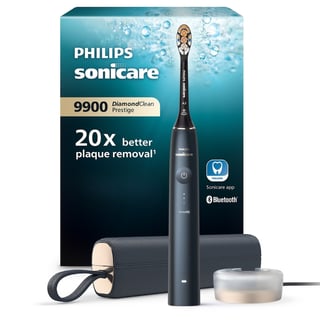 Checkit Store  Periuta electrica sonica Philips Prestige 9900 HX9992/12, 62000 miscari/minut, tehnologie SenseIQ, aplicatie Sonicare cu inteligenta artificiala, wireless Bluetooth, senzori integrati, 5 moduri personalizabile, 1 cap de periere, Albastru 