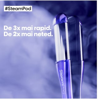 Checkit Store  Placa profesionala pentru coafarea si ingrijirea parului L’Oréal Professionnel Steampod 4.00 Moon Capsule, 3 setari de caldura, oprire automata, rezervor de apa incorporat, albastru 