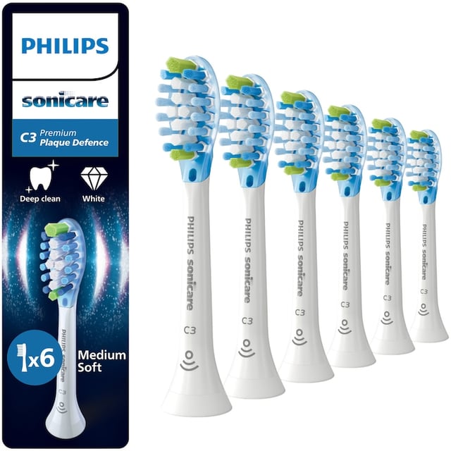 Checkit Store Philips  Rezerve Philips Sonicare Plaque Defence HX9046/87, pachet de 6 capete de periere, Standard, click-on, sincronizarea modurilor BrushSync, Alb 
