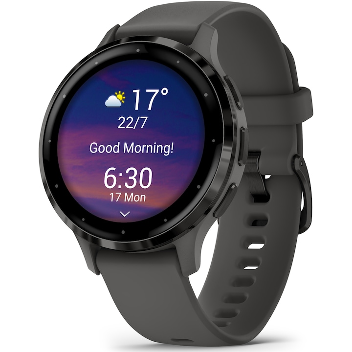 Checkit Store  Smartwatch Garmin Venu 3S, 41mm, GPS, Wi-Fi, Android/iOS, curea silicon, Black Sesame/Slate 