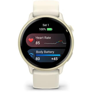 Checkit Store  Smartwatch Garmin vivoactive 6, 42mm, GPS, Wi-Fi, Android/iOS, curea silicon, Bone/Lunar Gold 