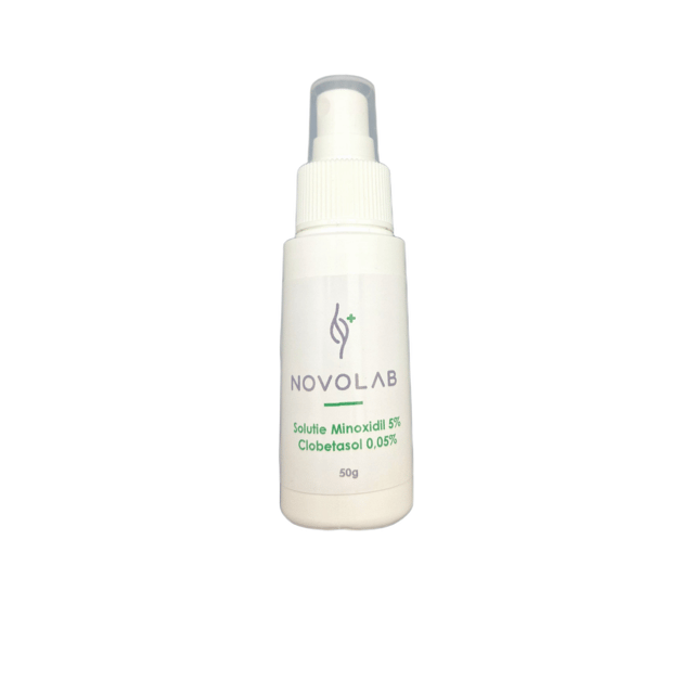 Novolab Soluție cu Minoxidil 5% și Clobetasol 0,05% 50g